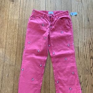 Pink L.L Bean duck corduroy pant 8 Reg NWT